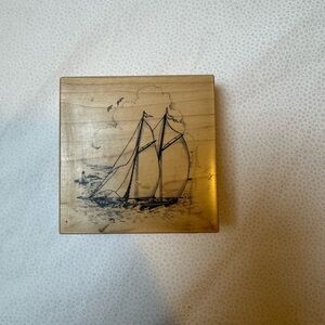 Sailing Ship Design Wooden Stamp